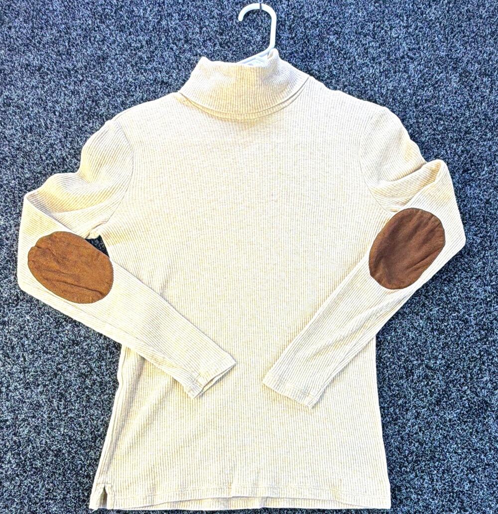 Lauren Ralph Lauren Women's Beige Ribbed Knit Turtleneck Pullover Sweater S